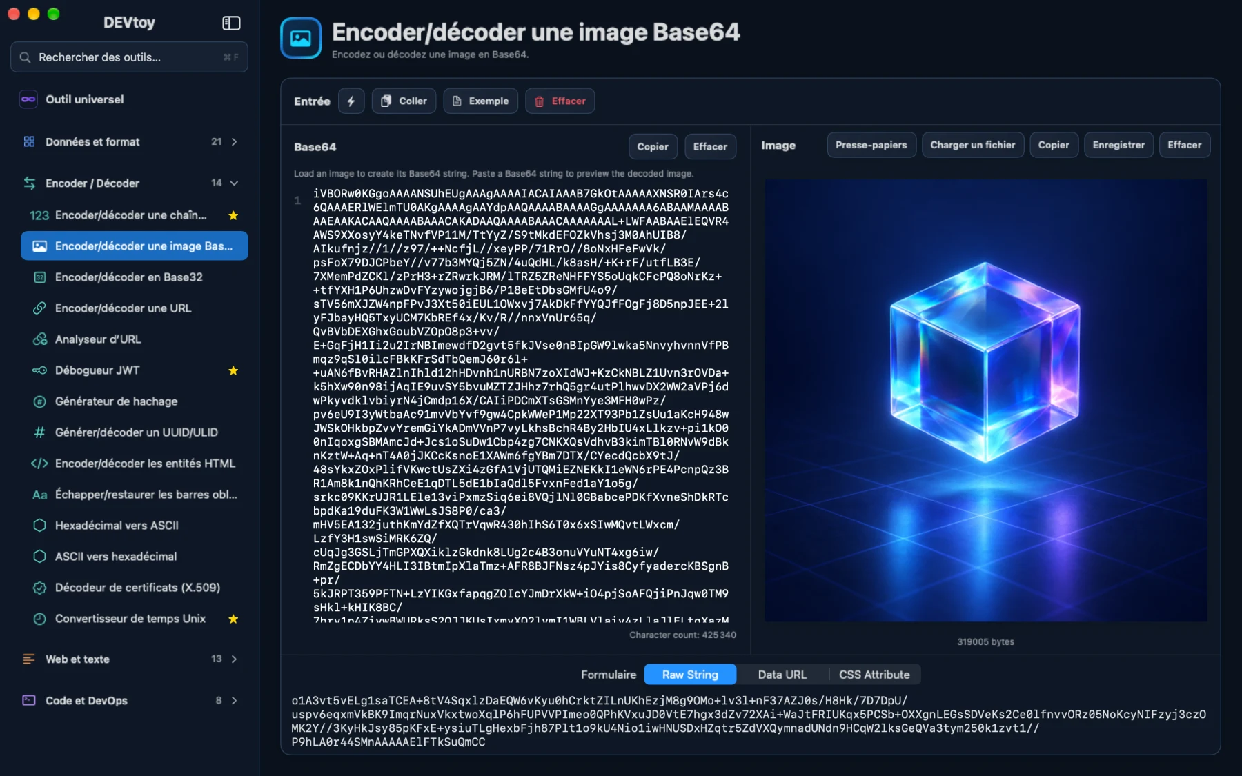 DEVtoy · Encoder/décoder une image Base64